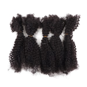 [Kama Dreads] Wholesale afro curl Marley braid hair 4b 4c 100% human Brazilian braiding hair afro kinky bulk human hair