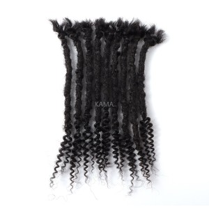 Kamadreads 10stands one package human hair locs coiled curly ends permanent loc extensions human hair tight goddess locs