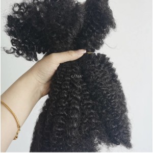 Deep Curly Afro Kinky Curly 4A Textured Human Hair Bulk Natural Black 100g Per Pack