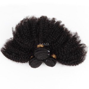 KAMA mongolian kinky curly hair extensions afro kinky human hair bundles 4A 4B 4C hair bundles cabelo humano 4C