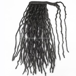 [KAMA Dreads] Human Hair crochet locs extensions 16inch wrap around dreadlock ponytail with magic paste