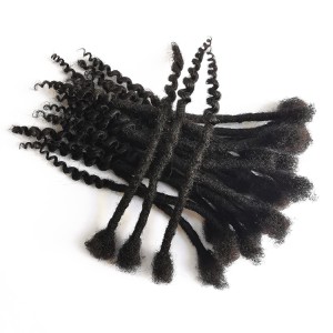 KAMA natural dreads crochet dreadlock 4 inch soft loc extensions with curly ends human hair