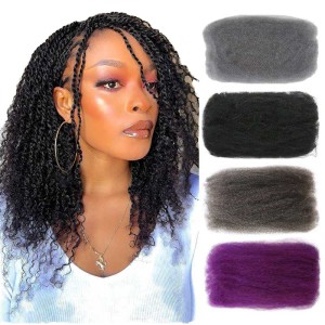 KAMA 4ctwist Afro Kinky Bulk Natural for Braiding Virgin Remy Human Hair Extensions for Dreadlock Braiding