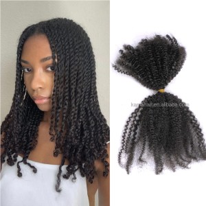 KAMA 100% Human Hair Afro Kinky Curly 4c Texture Afro Bulk Weaving Hair Extensions Factory Wholesale Price for Black Women