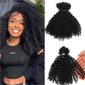 KAMA Wholesale Pre Stretched Bulk Human Hair Deep Curly Texture 100%  Human Hair Bulk for Braiding/Twists/Braids